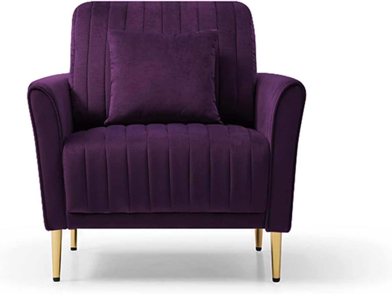 Purple Velvet Accent Chair with Gold Legs Z22361