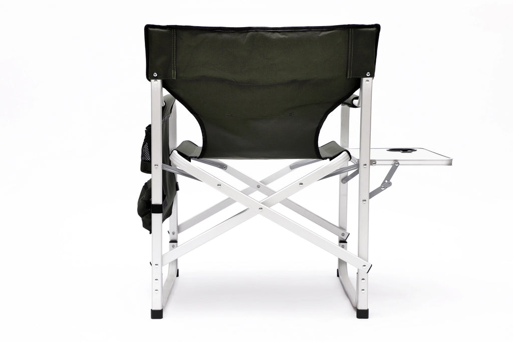 Padded Folding Outdoor Chair with Side Table and Storage Pockets, Lightweight Oversized Directors Chair, Green N934745