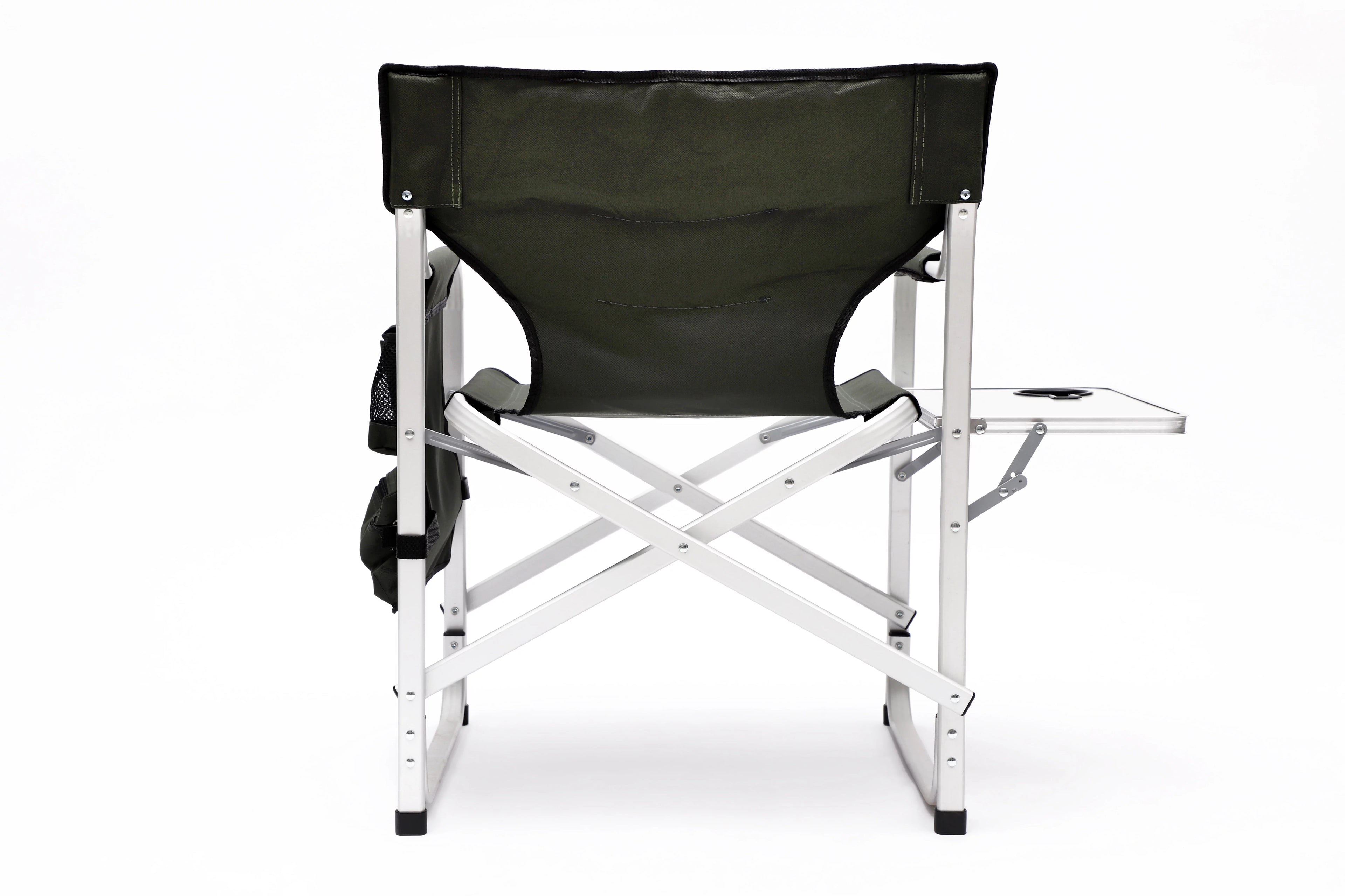 Padded Folding Outdoor Chair with Side Table and Storage Pockets, Lightweight Oversized Directors Chair, Green N934745