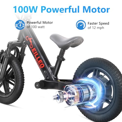 Electric Bike for Kids, 100W Electric Balance Bike, 12 inch Inflatable Tire V308554