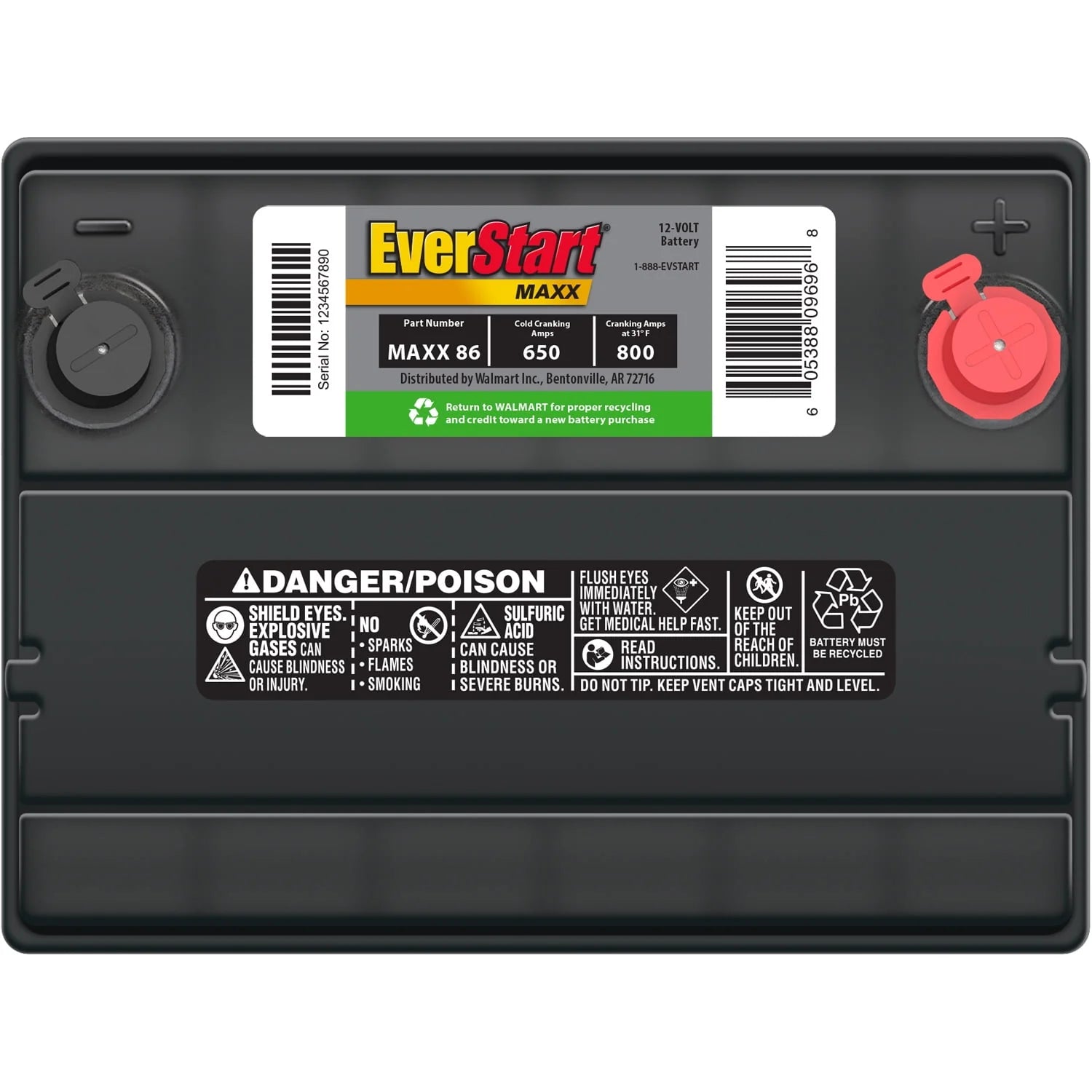 Group Size 86 12 Volt 630 CCA Lead Acid Automotive Battery M3618