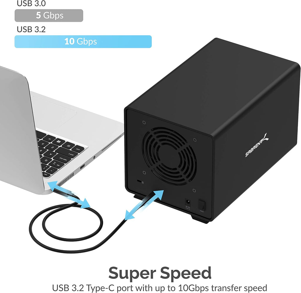 USB 3.0 to SATA Dual Bay External Hard Drive Docking Station for 2.5 or 3.5in HDD, SSD with Hard Drive Duplicator T3217