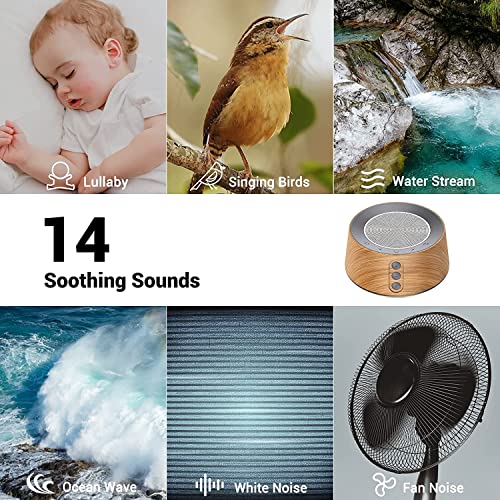 White Noise Sound Machine with 14 Soothing Sounds and 10 Levels Night Light B5679
