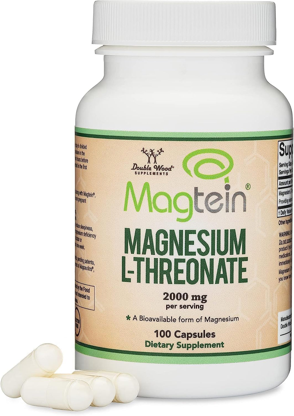 Magnesium L Threonate Capsules 2,000 mg 100 Capsules U860