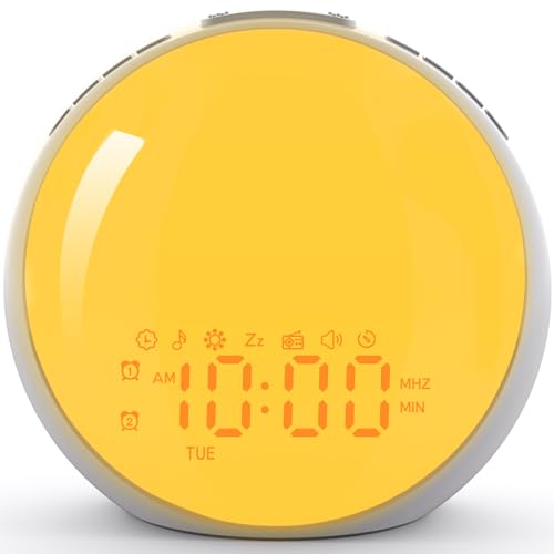 Sunrise Alarm Clock with Night Light, FM Radio, Dual Alarms E8447