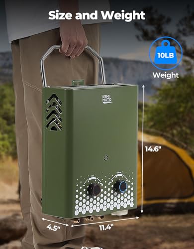 Propane Tankless Water Heater, 1.32 Gpm 34000 BTU Portable B714366