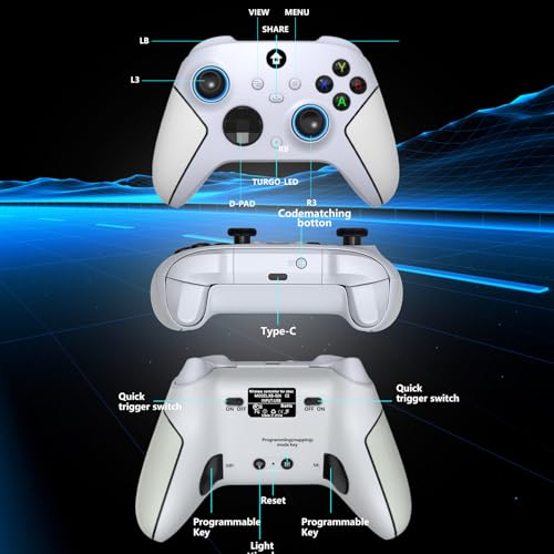 Wireless 2.4GHz Controller with 7 Colors RGB Light, 1000mAh Battery, 3.5mm Audio Jack P825