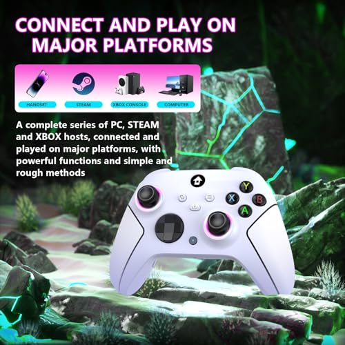Wireless 2.4GHz Controller with 7 Colors RGB Light, 1000mAh Battery, 3.5mm Audio Jack P825