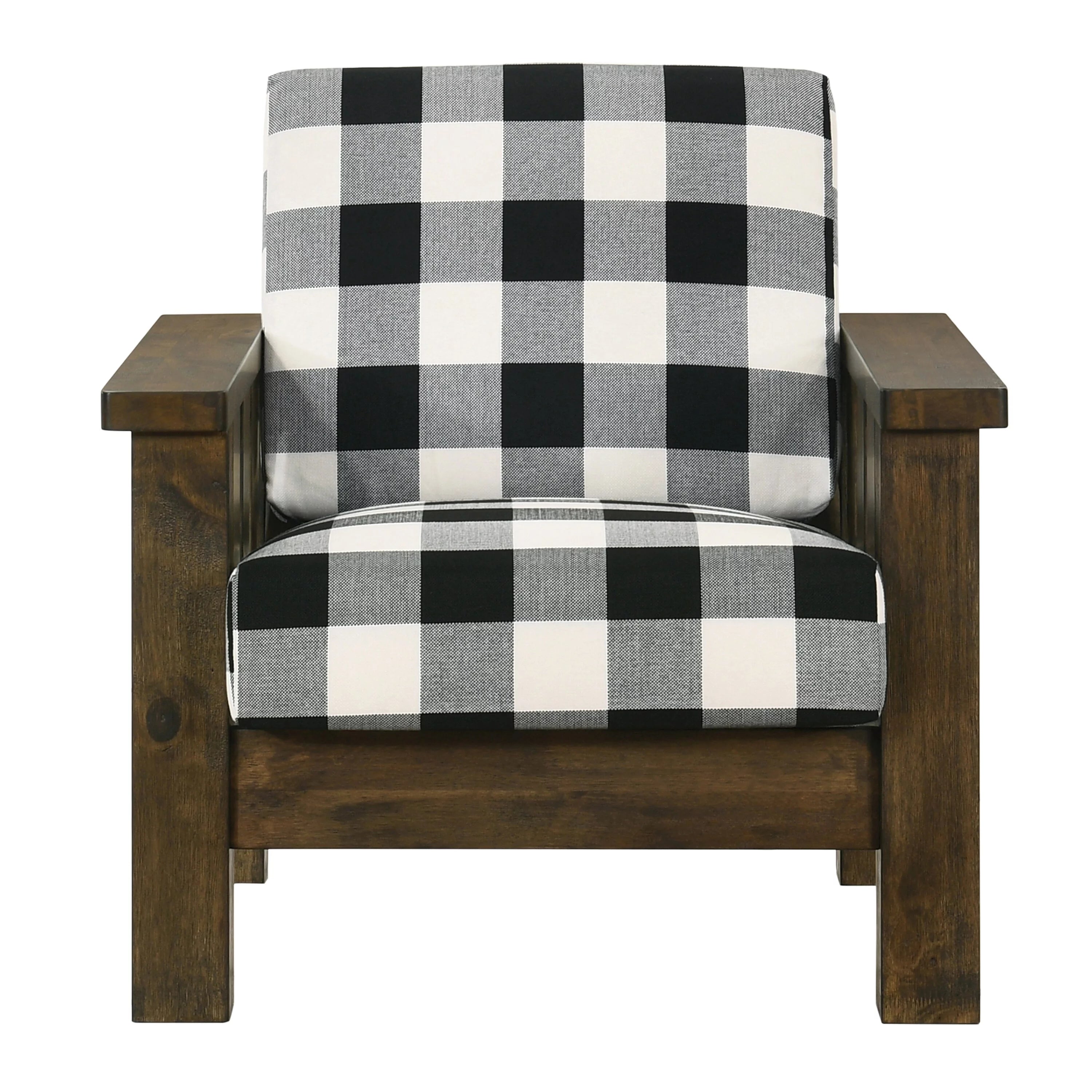 Rustic Oak Linen Fabric Padded Accent Chair C808
