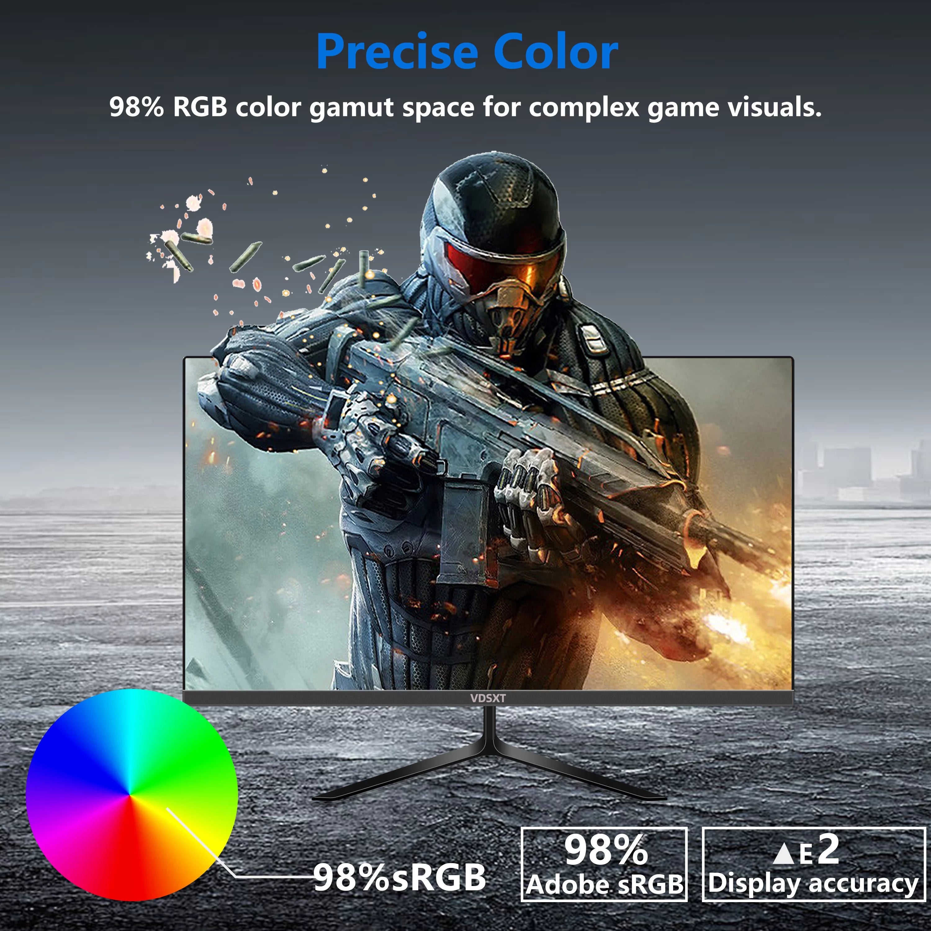 24inch FHD 75hz Flat Panel Computer Monitor Frameless Thin Ergonomic Tilt LED IPS 1ms Display Screen HDMI+VGA Port With HDMI Cable Black I133