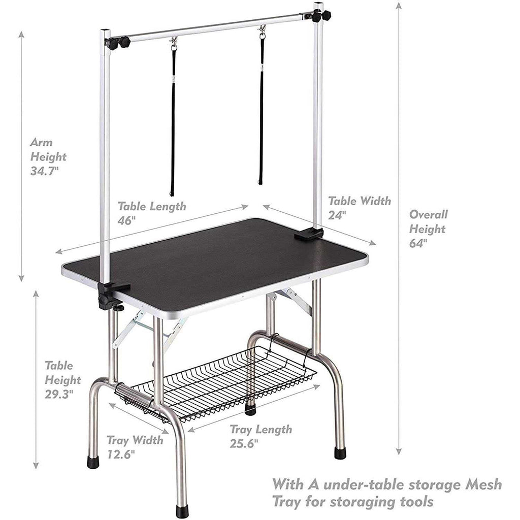 Pet Grooming Table with Arm & Noose & Mesh Tray E87966