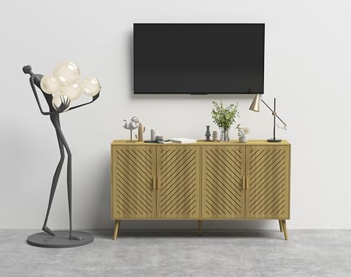 Walnut Wood Sideboard Cabinet with 4 Doors I25741