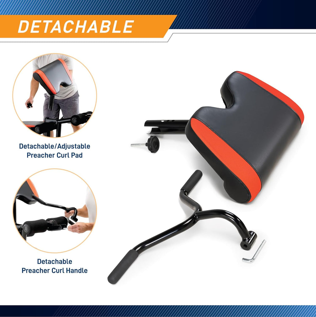 Adjustable Olympic Weight Bench with Leg Developer and Squat Rack N354291