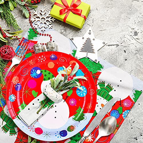 Christmas Snowman Disposable Paper Dinner Plates and Napkins L349