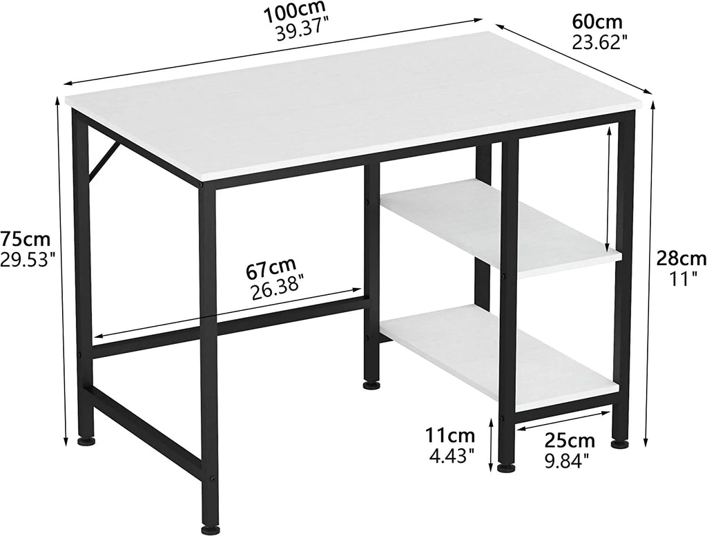 Black Oak Finish 55 inches Computer Desk with Storage Shelf M95626