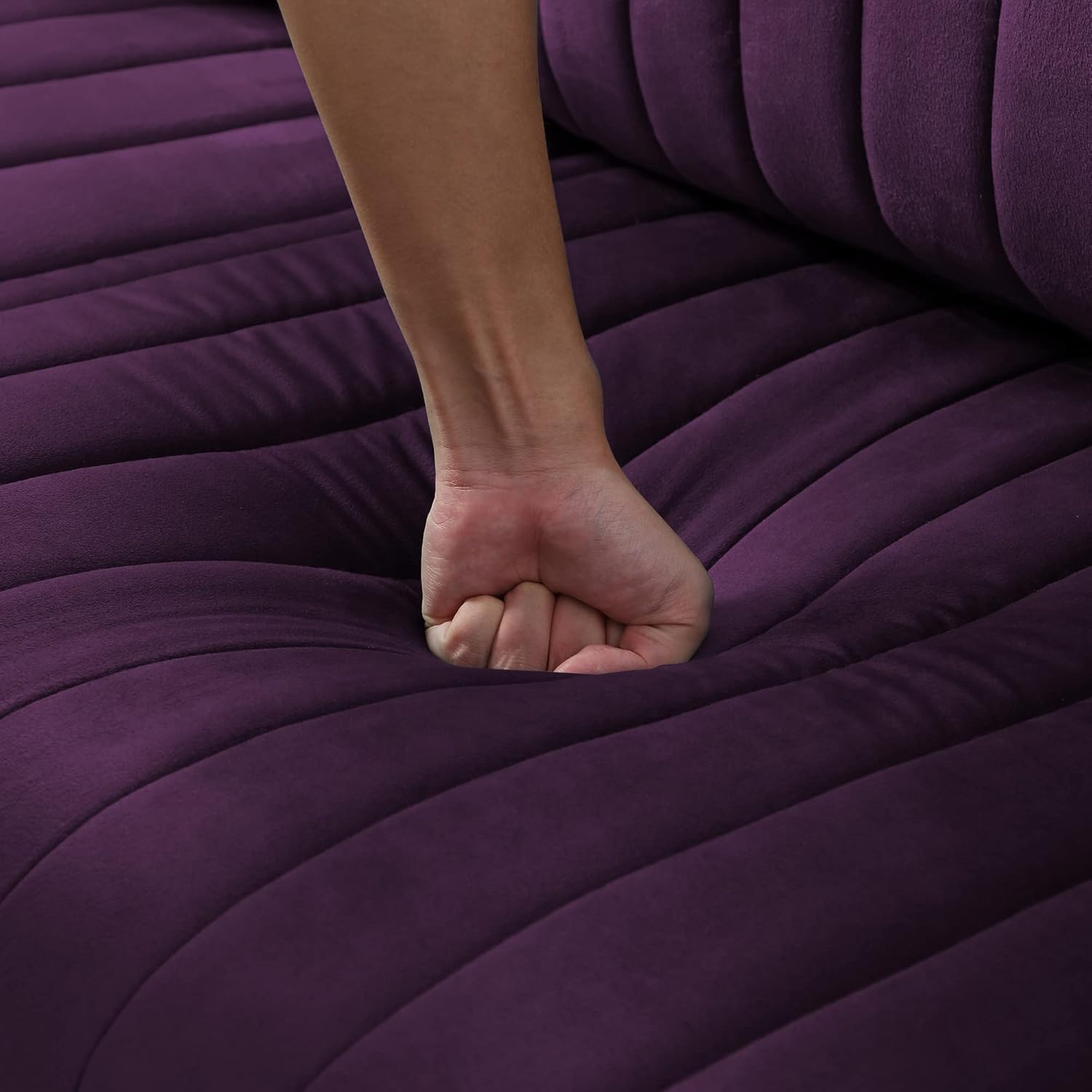 Purple Velvet Accent Chair with Gold Legs Z22361