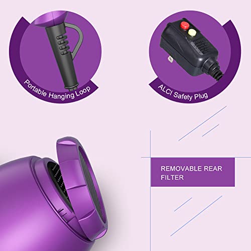Compact 1000W Blow Dryer with Concentrator, Purple B8026