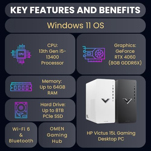 Black Gaming Desktop with i7-14700F, RTX 4060, 32GB RAM, 2TB SSD D61956