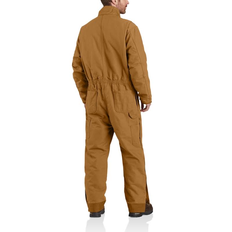 Brown Loose Fit Washed Duck Insulated Coverall J417933