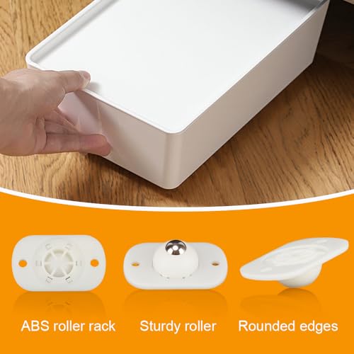 Stainless Steel Self Adhesive Caster Wheels Roller Wheels (8PC, One Size) O319