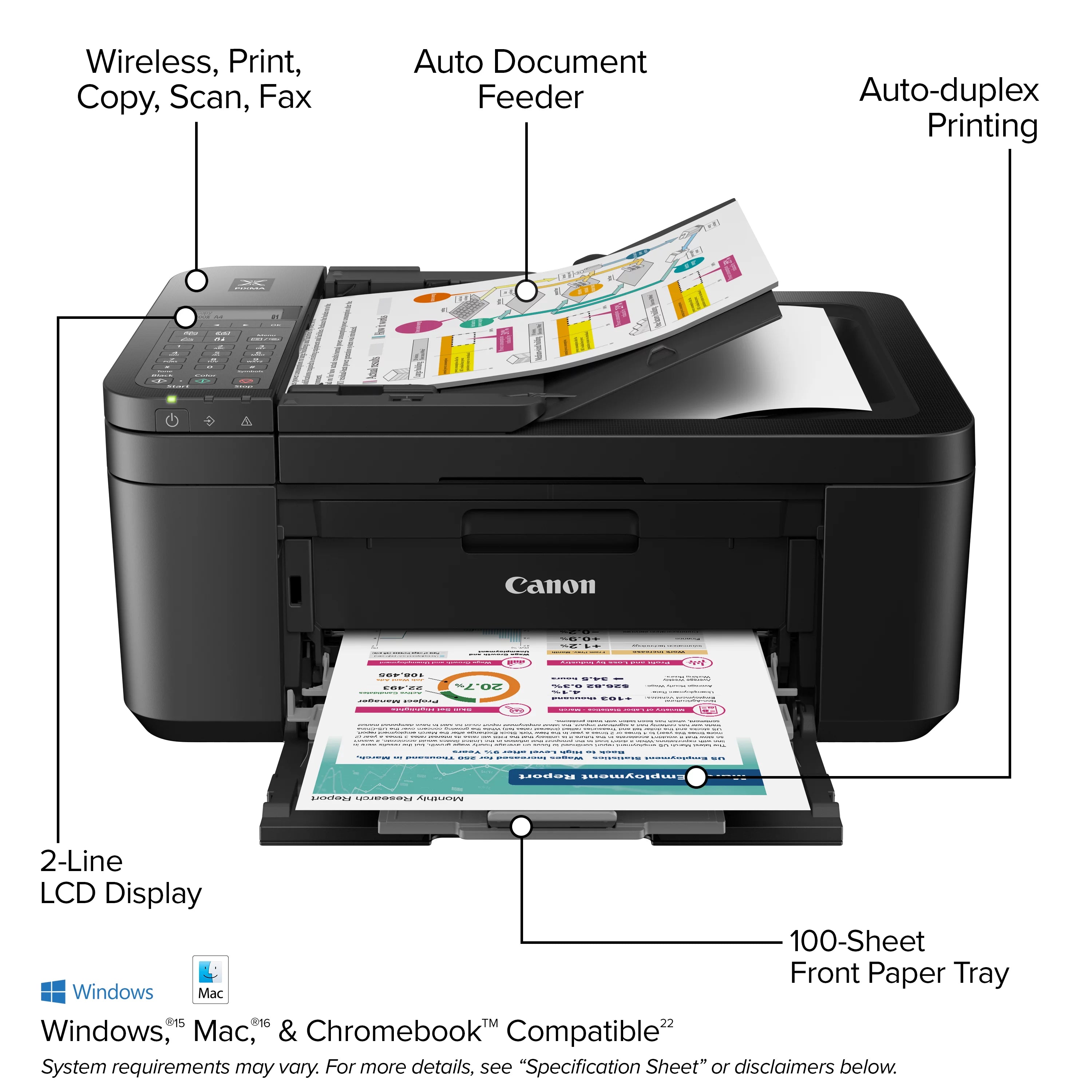 Wireless InkJet Printer with ADF I43913
