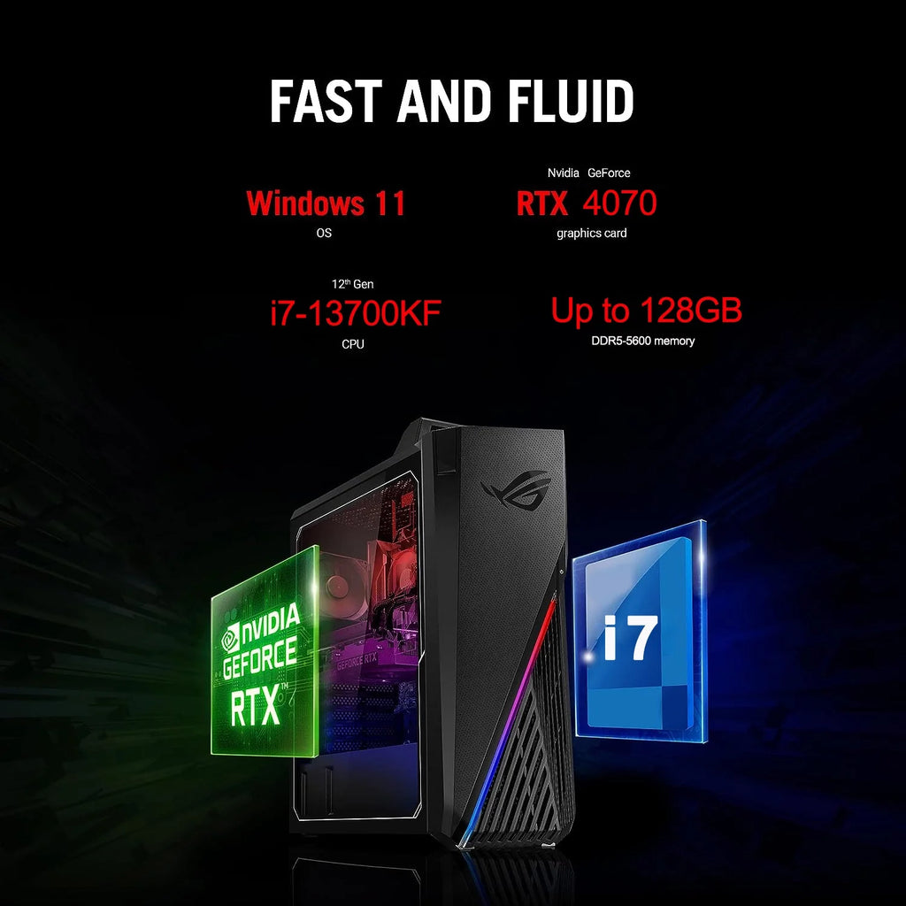 Intel Core i7-13700KF NVIDIA GeForce RTX 4070 32GB DDR5 RAM 1TB SSD Gaming Desktop G5379