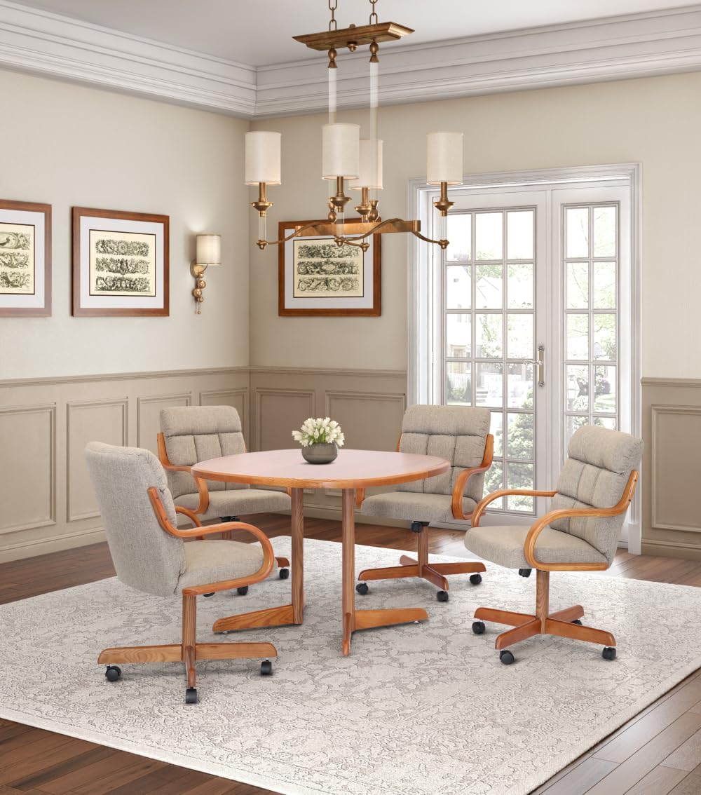 5-Piece 42x42 Laminate Dining Set with Caster Chairs A36862