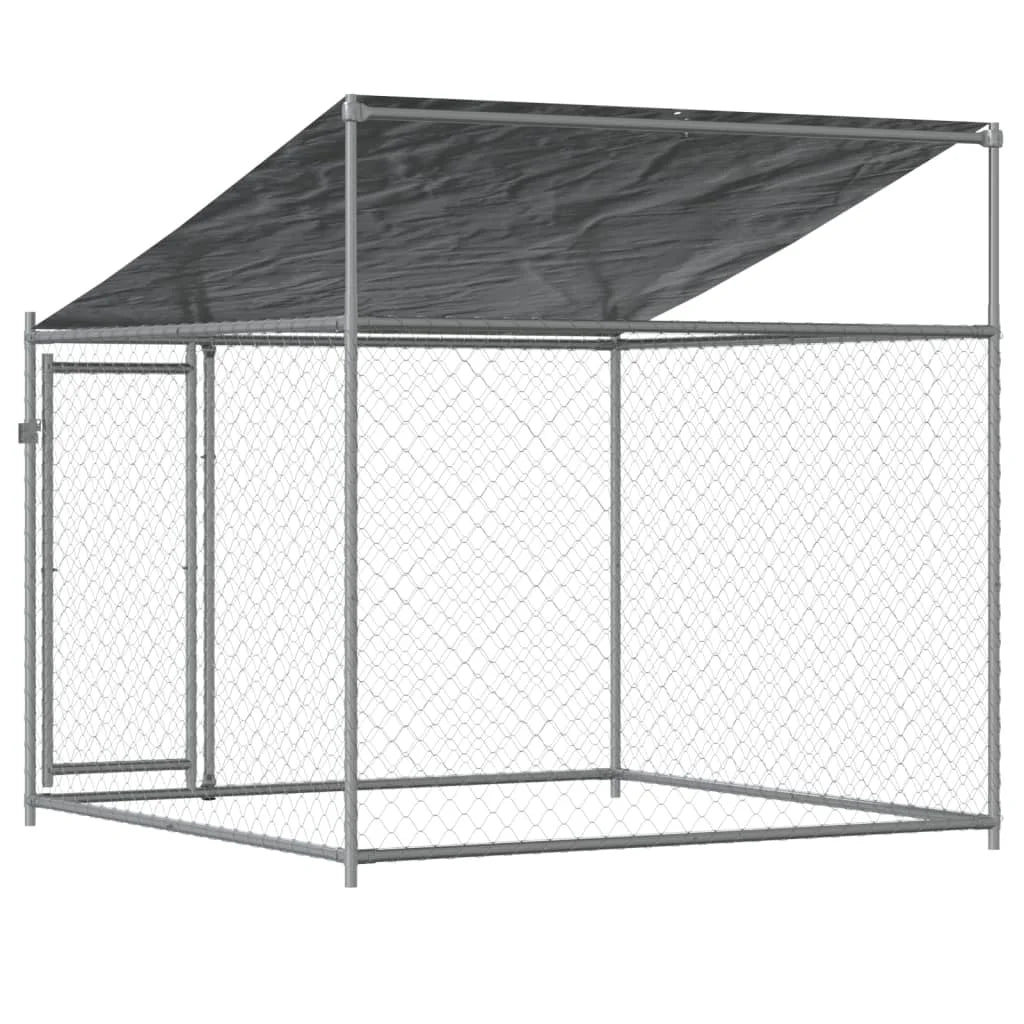 Gray Galvanized Steel Dog Cage 6.6'x6.6'x6.6' X89668