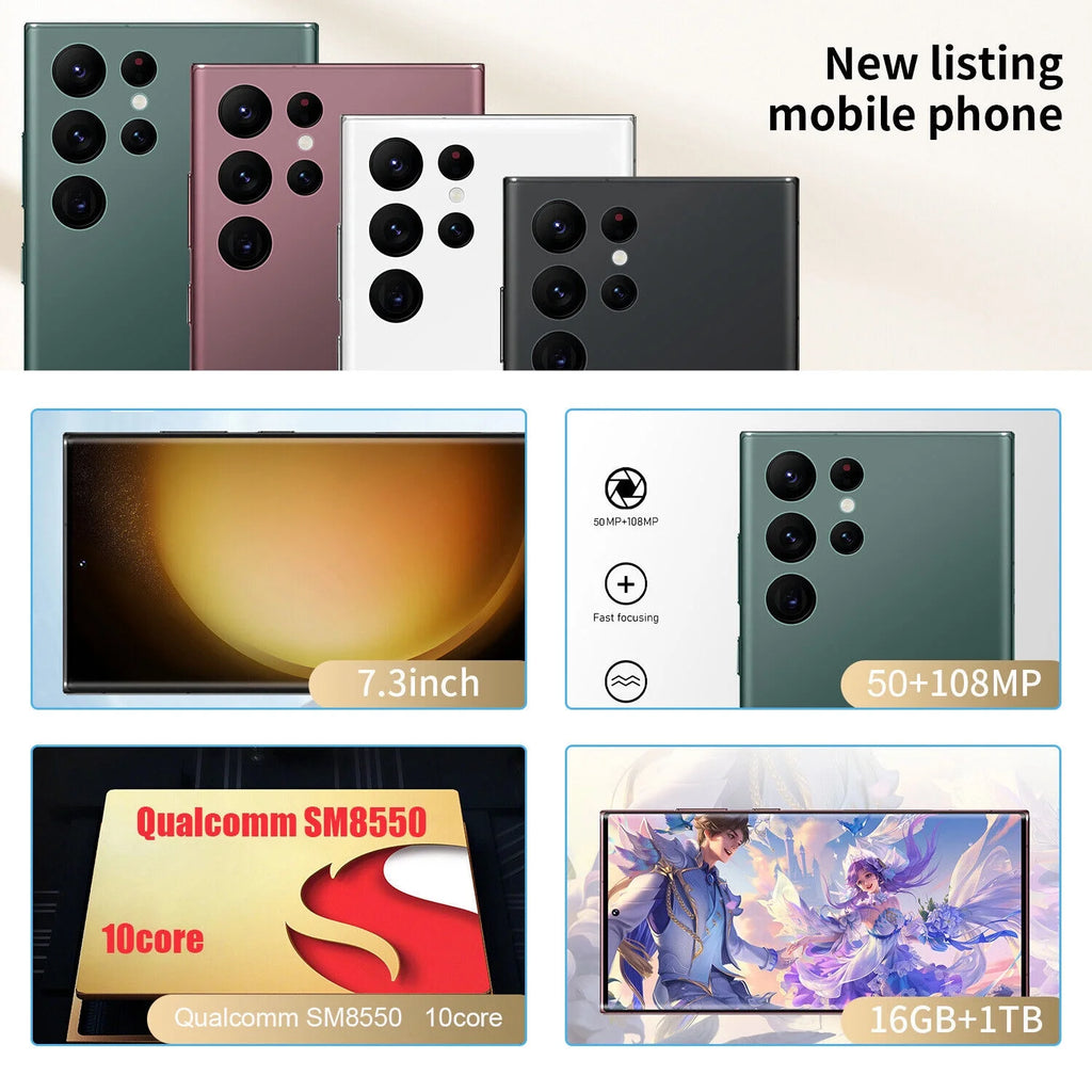 7.3" Smartphone 3GB+64GB Unlocked Android 13 Mobile Phones Z3760