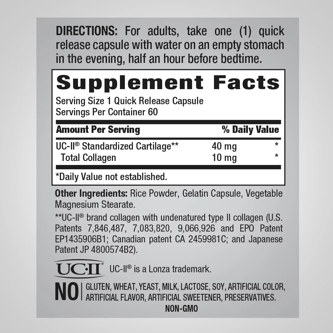 UC-II Collagen 40 mg 60 Capsules J68463