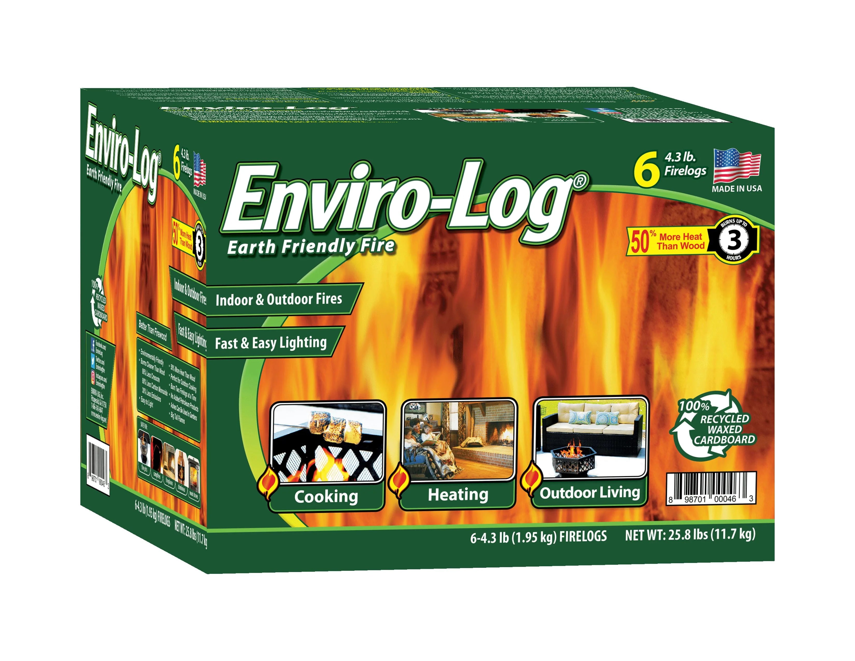 6 Count 4.3 lb Firelogs T958795
