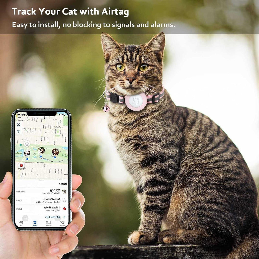 Breakaway Reflective Cat Collar with Air Tag Case D36415