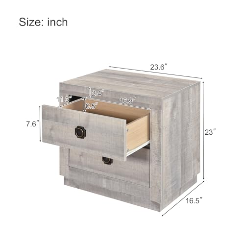 Twin Size Solid Wood Platform Bed with Trundle and Three Drawers D772