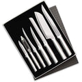 7 Stainless Steel Kitchen Knives Starter Gift Set with Brushed Aluminum Q7136