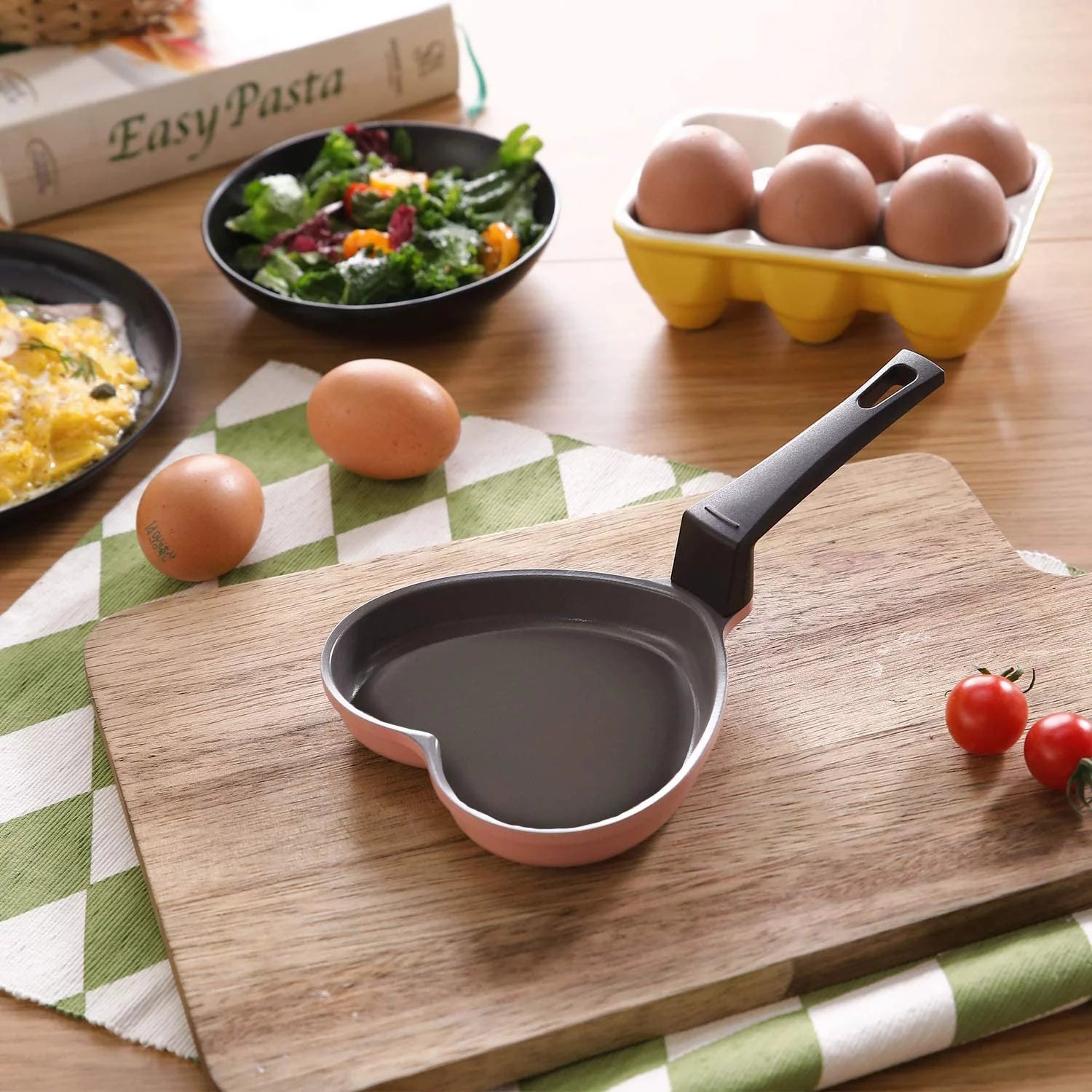 Pink & Red Ceramic Nonstick Heart-Shaped Egg Pan Set F59437