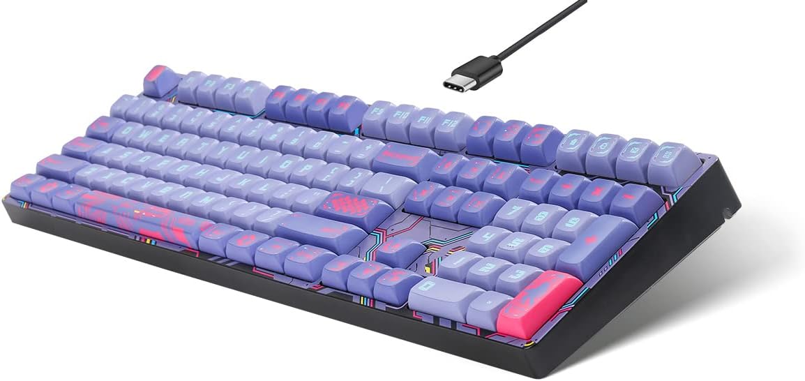 Wired 108 Keys Mechanical Gaming Keyboard with Macaron Theme Keycaps E235438
