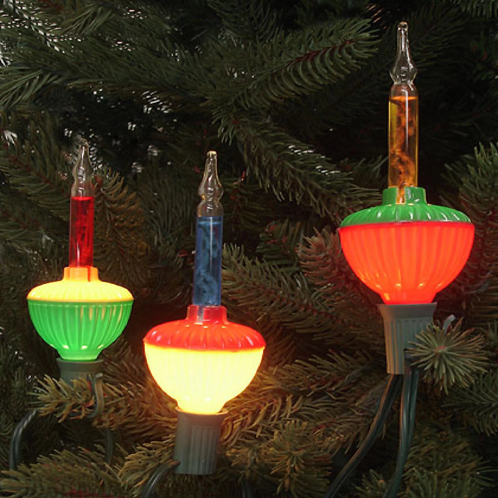 7-Count Multi Color Retro Christmas Bubble Light Set Z6182