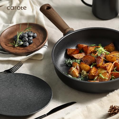 16pcs Non Stick Black Pots and Pans Cookware Set K70636