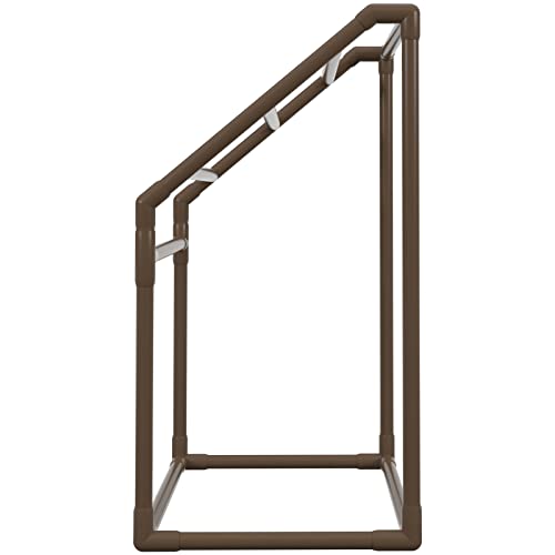 5 Bar Brown Freestanding PVC Pool Towel Rack with 8 Towel Clips L490