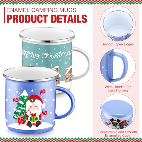16 Pcs 12 oz Enamel Mugs Set F747553