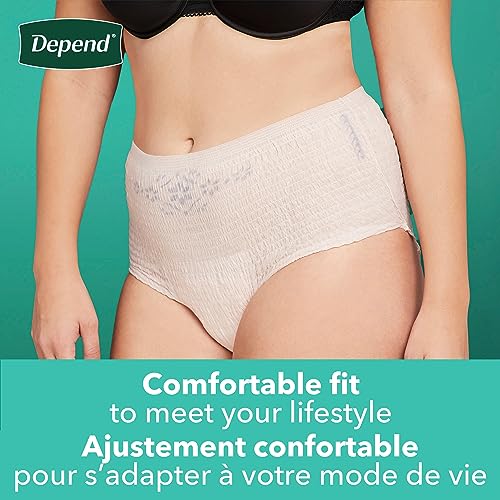 Medium Disposable Incontinence Underwear for Women, Blush, 18 Count R956359