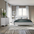 White Queen Size 3 Piece Wood Bedroom Furniture Set W720