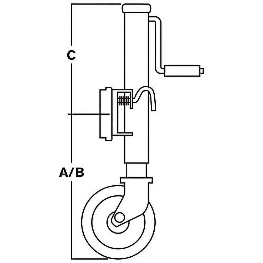 Bolt-On Side-Wind Marine Swivel Jack - 1000-Lb. Capacity, Zinc Finish F668776