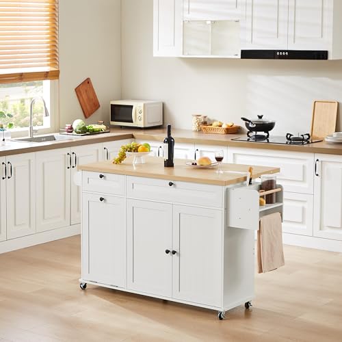 60" Kitchen Island with Power Outlet & Drop Leaf S623889