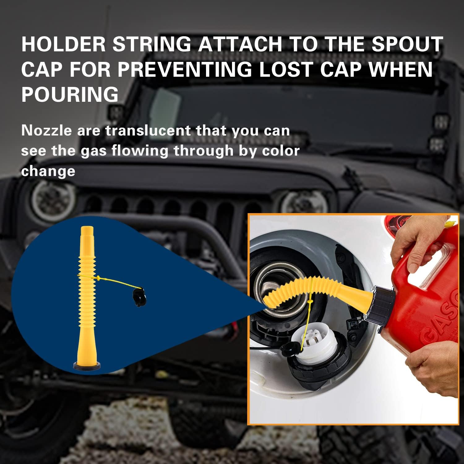 Flexible Fuel Tank Pour Nozzle with Screw Caps for Gas Cans F681377