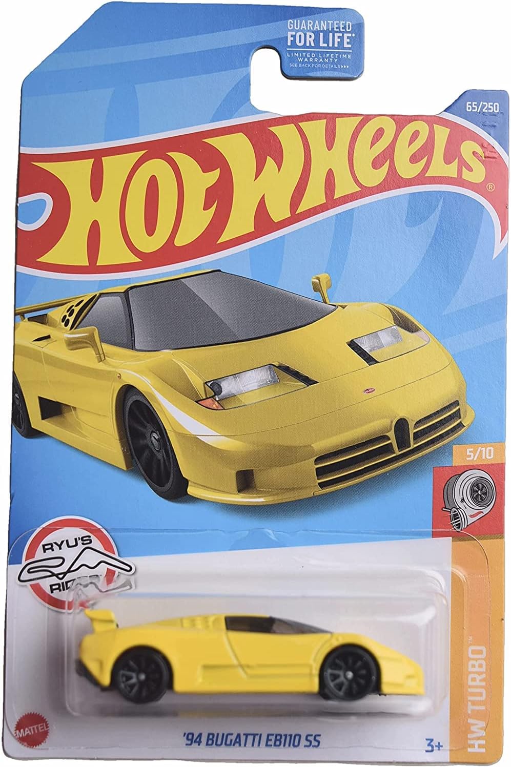 Yellow Hot Wheels '94 Bugatti EB110 SS A291