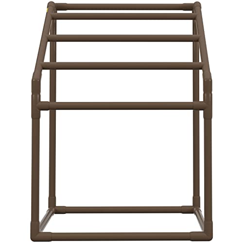 5 Bar Brown Freestanding PVC Pool Towel Rack with 8 Towel Clips L490