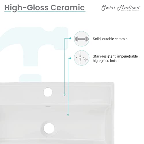 22" Wall-Mount Bathroom Sink with Towel Bar A148