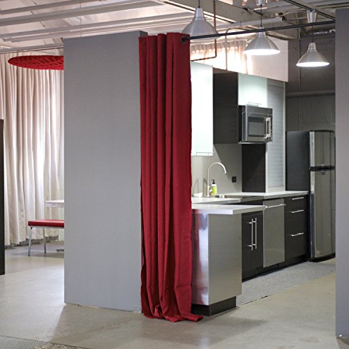 Tension Rod Room Divider Curtain Kit, 8ft Tall x 10ft - 12ft 6in Wide (Stone White) X225