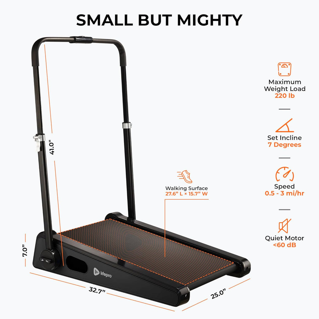 Smallest Portable Mini Walking Pad with Adjustable Handlebar, Max Speed 3 MPH, 30 inch Mini Walking Treadmill, 220 Lbs Max Weight J450330